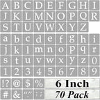 6 Inch Alphabet Letter Stencils for Painting - 70 Pack Letter and Number Stencil Templates with Signs for Painting on Wood, Reusable Letters and Numbers Stencils for Chalkboard Wood Signs & Wall Art