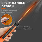 4 in 1 Hot Wire Electric Foam Cutter kit, Styrofoam Cutting Tool 15W/ 6V, Heated Foam Carving Knife Kit. (Bagged Orange)