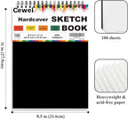 Sketch Book 8.5" x 11", 100 Sheets Hardcover Sketchbook, 68 lb /100 GSM Drawing Paper for Kids, Top Spiral Sketch Pad for Kids, Classroom Must Haves, Art Supplies for Adults.