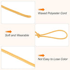 MECCANIXITY Waxed Cord 2.5mm Waxed Polyester Cord 87 Yard Wax String for Bracelet Making, Necklaces, Beading, Jewelry Making and DIY Crafts(Golden Yellow)