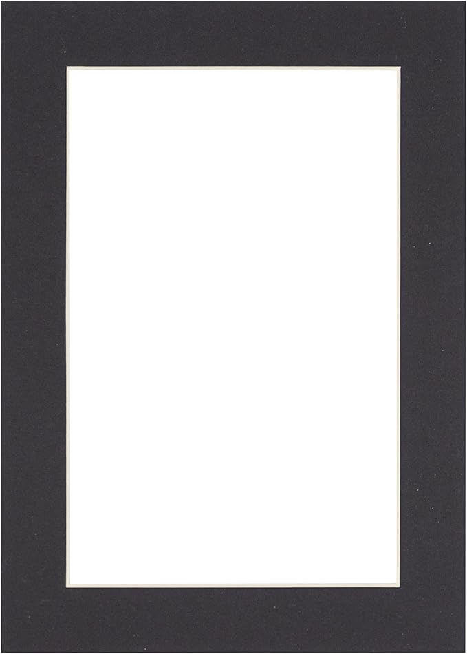 Poster Palooza Pack of Ten Acid Free 8.5x11 Mats Bevel Cut for 7x9 Photos - Black Precut Matboards with Backing Boards and Self Seal Photo Mat Bags for Pictures, Photos, Framing - 4-ply Thickness