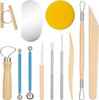 Amrules Clay Tools Kit, 12 PCS Pottery Tools, Practical Polymer Sculpting Tool Kit, Air Dry Clay Tool Set Suitable for Adults, Pottery Craft, Dotting, Drawing, Modeling, Shaping