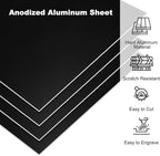 PATIKIL 7x5x1/32inch Anodized Aluminum Sheet, 5Pcs Metal Rectangle Aluminum Plate 0.8mm Thick Engraving Blanks for Laser Engraving DIY Decorative Crafting Home Decoration, Black