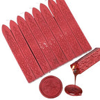 8Pcs Sealing Wax Sticks with Wicks, Wine Red Waxs Seal Stick Great for Letter Seals Waxing Stamp Wedding Invitations, Packaging Decoration (8)