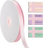 3/8 Inch Light Pink Ribbon, 50 Yards Craft Polyester Satin Ribbon Perfect for Gift Wrapping, Handmade Roses, Wedding Party Decorations and DIY Crafts