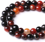 90PCS 4MM Red Persian Agate Natural Gemstone Round Stone Beads for Jewelry Making DIY Energy Stone Healing Power Bracelet 15"