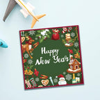 ABTOLS Merry Christmas Clear Stamps for Card Making and Photo Album Decorations, Happy New Year Words Winter Greeting Clear Rubber Stamps for Card Making Decoration and DIY Scrapbooking