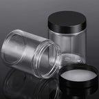 SATINIOR 12 Pack 10 oz Plastic Container Jars with Lids Round Clear Travel Cosmetic Container Slime Jars for Toiletries, Lotion, Cream, Ointments, Makeup, Rhinestone, Samples, Kitchen Storage(Black)