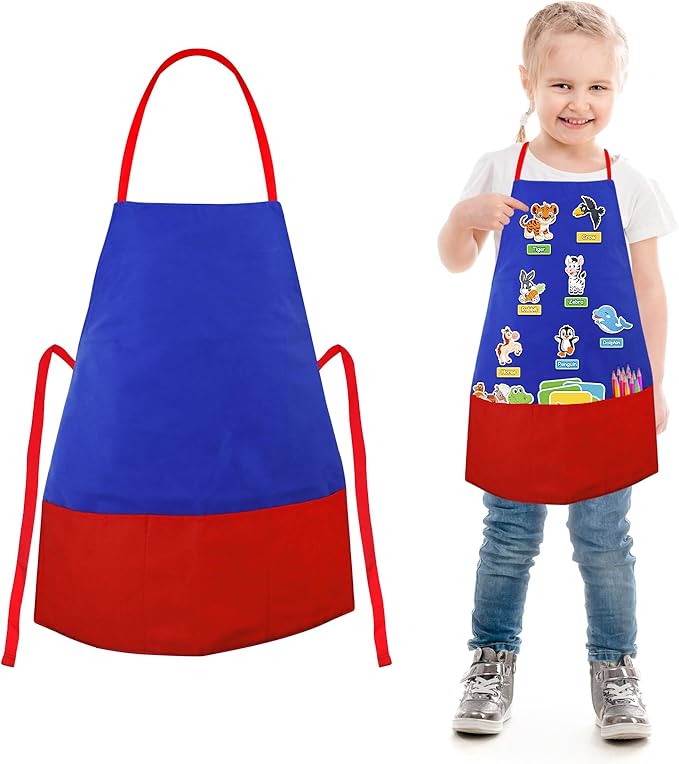 Felt Aprons for Toddlers & Kids - 3 Pocket Educational Storytelling Apron for Preschool, Autism, Classroom, and Homeschooling - Durable, Washable, and Interactive Learning Tool
