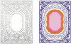 Lace Rectangle Frame Metal Die Cuts,Flower Border Square Frames Layering Label Card Cutting Dies Stencils for Card Making Stencil Embossing Tool Scrapbooking DIY Craft