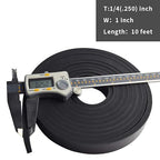 DOBTIM Thick Solid Neoprene Rubber Strips 1/4 (.250)" Thick X 1" Wide X 10' Long, Rubber Sheets, Rolls & Strips Use for Supports, Leveling, Sealing, Bumpers, Protection, Abrasion, Flooring