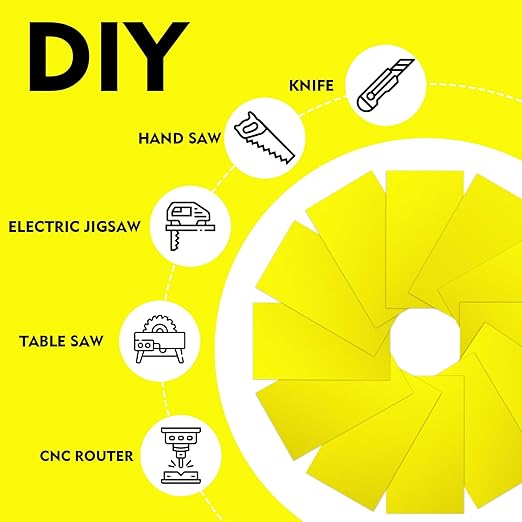 Laser Engraving Blank ABS Double Color Plastic Sheet, 11.8x6.49x0.05 inch Materials Double Color Plastic Sheet for Interior Signs, Badges, DIY Carving Pack of 12 (Yellow)