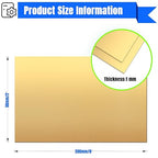 Brass Sheet,4" x 8"-18 Gauge(1mm) Thickness,99.9% Pure Brass Plates for DIY, Jewelry, Electrical, Repair, Industrial(2 Pac）
