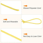 MECCANIXITY Waxed Cord 0.5mm Waxed Polyester Cord 175 Yard Wax String for Bracelet Making, Necklaces, Beading, Jewelry Making and DIY Crafts(Light Yellow)