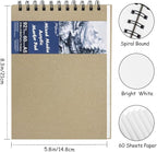 8.3x5.8 Sketch Book, Top Spiral Bound Sketch Pad, 60sheets 92lb/150gsm Bright White Paper, Acid-Free Mixed Media Paper for Painting, Dawing & Art Supplies. B-Beige