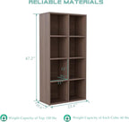 8-Cube Storage Shelf Bookcase - Wooden 4-Tier Floor Standing Open Bookshelf for Home and Office, Cuby Orgainzer, Walnut