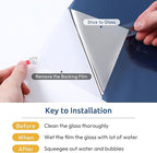 rabbitgoo Window Privacy Film One Way Window Tint for Home, Removable Reflective Heat Sun Blocking Anti UV Glass Door Covering, Mirror Tinting Film House Office, 35.4 in X 9.8 Feet, Blue Silver
