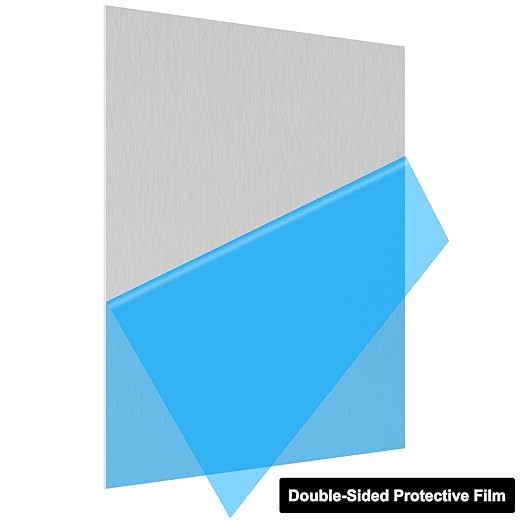 6061 T651 Aluminum Sheet Metal 18 x 18 x 1/8 (0.125”) Inch Flat Plain Aluminum Plate Covered with Protective Film, Heat Treatable Rectangle 3MM Aluminum Metal Plate for Crafting, Industrial