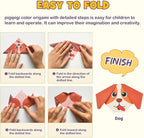 Pigipigi Kids Craft Origami Paper Kit for Kids Ages 5-8 8-12, with Guiding Book, 208 Sheets DIY Art and Crafts Supplies, Colorful Folding Papers Set Projects Gifts Activity for Boy Girl Toys(Cartoon)