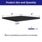 Foam Padding Sheets with Adhesive Backing - Self Stick Neoprene Insulation Foam,8PCS 1/4 Inch Thick X 4 Inch Long X 4 Inch Wide - Closed Cell Foam Sheet Square Pad