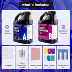 GRLELOU Epoxy Resin 2 Gallon Epoxy Resin Kit, Crystal Clear, No Yellowing, Bubble Free, Self-Leveling Coating & Casting Resin for Art Crafts Jewelry Making Molds Table Top-1 gal x 2