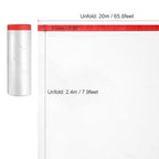 uxcell Pre-Taped Masking Film, 7.9ft x 66ft High-Tack Painters Tape Plastic Drop Cloth with High-Tack Painters Tape for Painting Protection Red 3Pcs