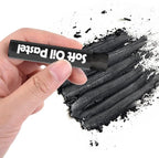 12 Pcs Monochrome Artists Grade Soft Oil Pastels Vibrant and Creamy Colored Chalk Pastels Art Supplies Set for Professionals Painting Drawing White Black 01