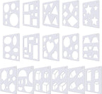 Outus 16 Pieces Kids Drawing Stencils Basic Shape Plastic Drawing Stencil Template Geometry Shape Reusable DIY Painting for Kids Girls Boys Gifts Home Classroom Crafts
