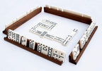 Easy-View Domino Racks for Maximum Visibility and Ease in organizing Your Hand. Solid American Black Walnut