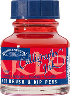 Winsor & Newton Calligraphy Ink, 30ml (1-oz) Bottle, Scarlet