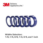 3M Vinyl Tape 471+, 1/8 in x 36 yd, Indigo, 1 Roll, Fine Line Tape for Paint Masking Striping, Color Separation and Complex Designs, High-Temperature, Stretch