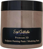 3D Sculpture Painting Paste|Texture Paste|Decorative Plaster|Ready to Use|Unique Metallic Pearl and Neon Colors|Ideal for Artwork|Stencil|Flowers|Texture and Art Relief|6 oz (Cappuccino)