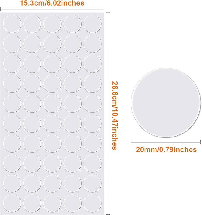 Zonon 200 Pcs Double Sided Adhesive Dots Clear Glue Point Tape Stickers Balloon Glue Round Mini No Traces Adhesive Sticker Dot Sticker for Classroom Decor Craft DIY Office (0.79 Inch/ 20 mm)