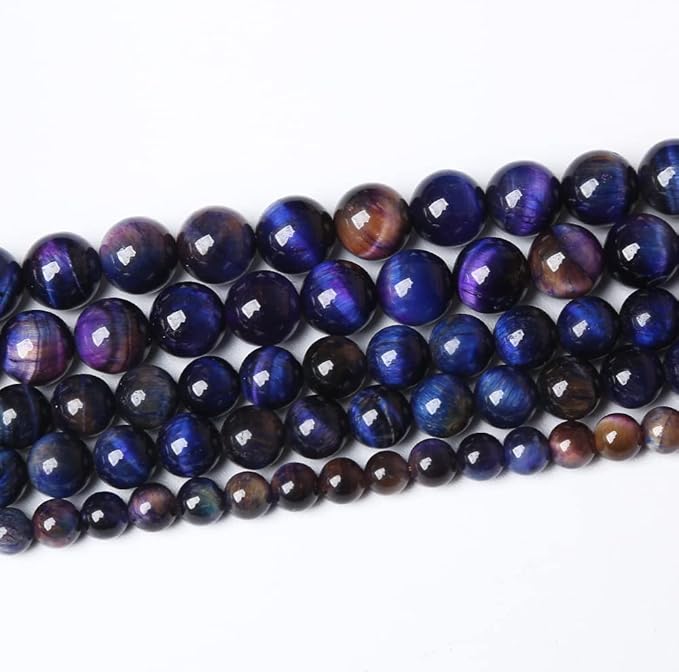 38pcs 10mm AAA Natural Tiger Eye Stone Beads Gemstone Round Spacer Loose Beads for Jewelry Making DIY Bracelet,Necklace, Earrings