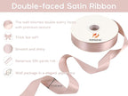 HUIHUANG Satin Ribbon 1-1/2 inch x 100 Yards Dusty Rose Double-Faced Satin Ribbon Dusty Pink Ribbons for Flower Bouquet, Gift Wrapping, Eternal Roses, DIY Crafts, Bridal Shower Wedding Decor