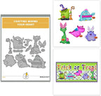 Halloween Clear Silicone stampReusable Stamp with Pumpkins, Skulls, Bats, Santa Claus, and Holiday Designs. Used for Making Cards, scrapbooks, and DIY templates (Halloween Monsters)