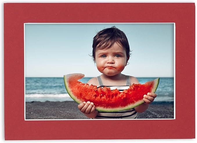 5x7 Mat for 8.5x11 Frame - Precut Mat Board Acid-Free Show Kit with Backing Board, and Clear Bags Deep Red 5x7 Photo Matte Made to Fit a 8.5x11 Picture Frame Matboard for Framing, Pack of 1 Mat