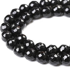 45pcs 8mm Natural Faceted Black Agate Stone Beads for Jewelry Making Energy Healing Beads DIY Bracelet Necklace Accessories 15" (8mm, Faceted Black Agate)