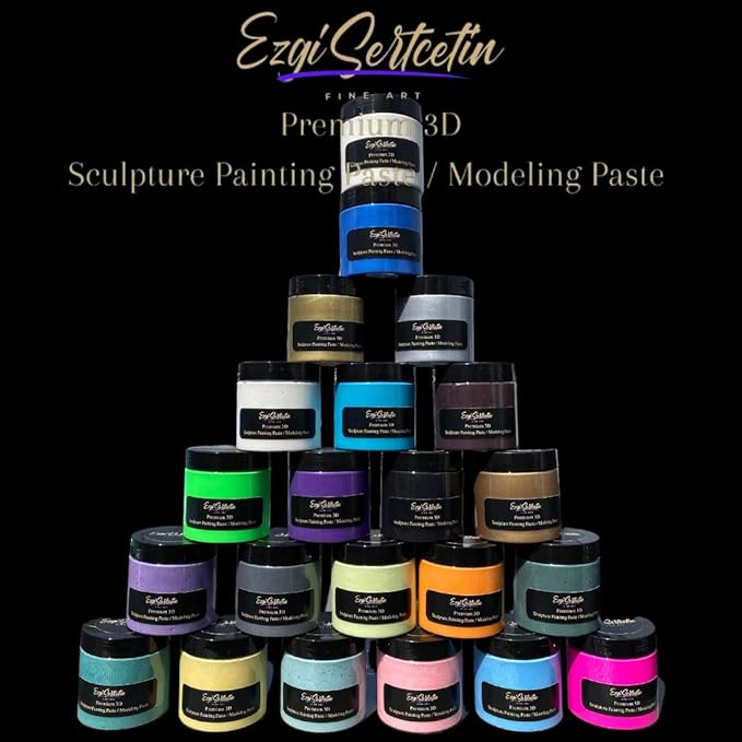 3D Sculpture Painting Paste|Texture Paste|Decor Plaster|Ready to Use|Ideal for Artwork|Stencil|Flowers|Texture|Art Relief| 6 oz (Cantaloupe Yellow)