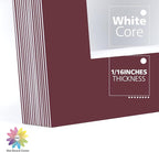 Mat Board Center, Pack of 10, 11x14 for 8x10 Maroon Color Mats - Bevel Cut, Acid Free, 4-ply Thickness, White Core - for Pictures, Photos, Framing
