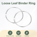PATIKIL 3.1" x 3.5" Loose Leaf Binder Rings, 30 Pcs Metal Book Rings Nickel Keychain Ring for Paper Index Cards Flash Card Notebook Rings Office Home Book Binder, Silver Tone