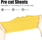 JANDJPACKAGING Heat Transfer Vinyl HTV for T-Shirts 12"x10" 10 Pack Iron on Vinyl (Sun Yellow)