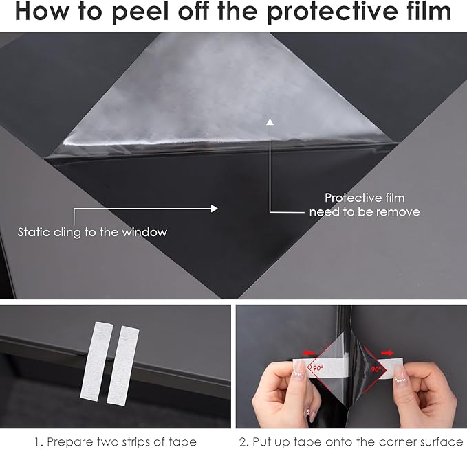 Leaf Pattern Window Tint with Installation Tools, Blackout Window Cover, Sun Blocking Window Tint for Home (Full Blackout Opaque, 35.4'' x 78.7'')