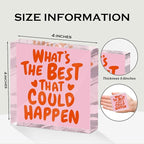 Inspirational Quote Desk Decor Acrylic Sign 4X4 Inch, Positive Affirmation Desk Decorative Signs for Shelf Tabletop Cubicle Room Office, Pink Gifts for Women Friends