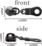 Sawoake 50PCS #5 Black Metal Handle for Nylon Coil Handle Charm for Purse Handbag Craft Sewing Luggage Bag Bulk