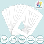 MBC MAT BOARD CENTER, 10 Pack 4x6 for 3x5 White Picture Mats Frame Mattes, Bevel Cut, Acid Free, 4-ply Thickness