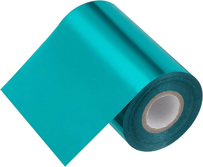 PATIKIL 4"x400Ft Hot Stamping Foil Paper, Heat Transfer Hot Stamping Paper Foil Roll for Leather DIY Logo Decor Craft Gift Package Scrapbook Card, Lake Blue