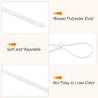 MECCANIXITY Waxed Cord 0.8mm Waxed Polyester Cord 175 Yard Wax String for Bracelet Making,Necklaces, Beading,Jewelry Making and DIY Crafts(White)