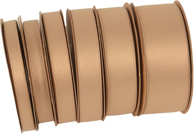 Double Side Satin Ribbon, Continuous 20 Yards,Use for Craft Bows Bouquet, Gift Wrapping, Wedding Decoration, Floral Arrangement (Apricot, 4/5 inch)