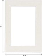 Pack of Ten Acid Free 8.5x11 Mats Bevel Cut for 7x9 Photos - Oyster Shell White Precut Matboards With Backing Boards and Self Seal Photo Mat Bags For Pictures, Photos, Framing - 4-ply Thickness